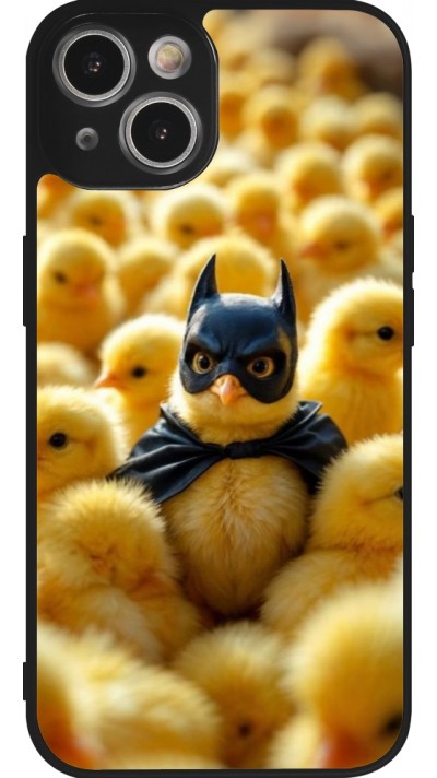 iPhone 14 Case Hülle - Silikon schwarz Easter 2026 Chicken Batman