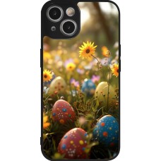 iPhone 14 Case Hülle - Silikon schwarz Easter 2026 Decorated eggs