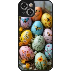 iPhone 14 Case Hülle - Silikon schwarz Easter 2026 Eggs with bees