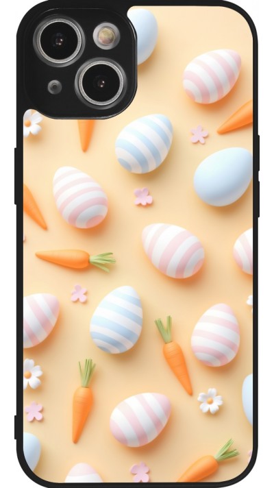 iPhone 14 Case Hülle - Silikon schwarz Easter 2026 Pattern Easter