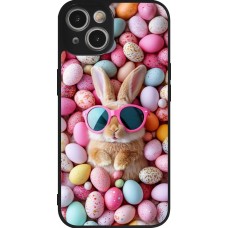 iPhone 14 Case Hülle - Silikon schwarz Easter 2026 Rabbit fun