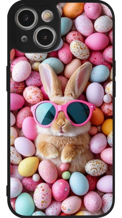 iPhone 14 Case Hülle - Silikon schwarz Easter 2026 Rabbit fun