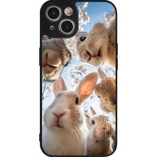 iPhone 14 Case Hülle - Silikon schwarz Easter 2026 Rabbits