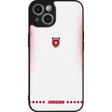 iPhone 14 Case Hülle - Silikon schwarz Jordanien 2026 personalisierbares Fussballtrikot