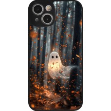 iPhone 14 Case Hülle - Silikon schwarz Halloween 2025 Ghost in the forest
