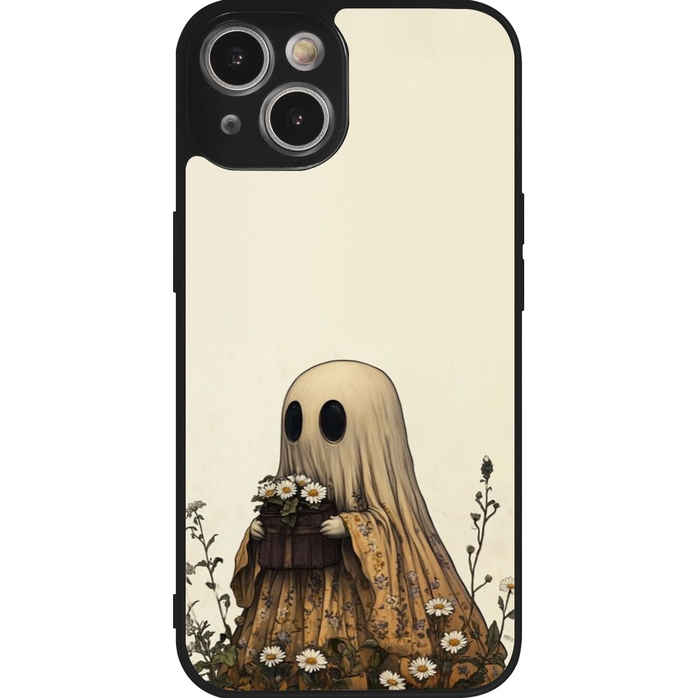 iPhone 14 Case Hülle - Silikon schwarz Halloween 2025 Ghost gardener