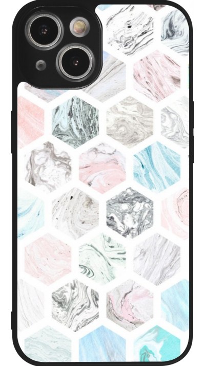 iPhone 14 Case Hülle - Silikon schwarz Marble Everything