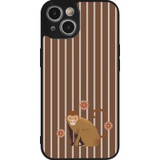 iPhone 14 Case Hülle - Silikon schwarz Monkey with stripes