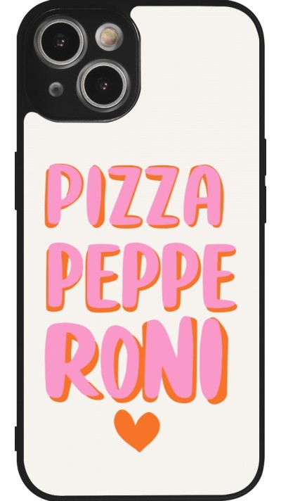 iPhone 14 Case Hülle - Silikon schwarz Pizza pepperoni 2026