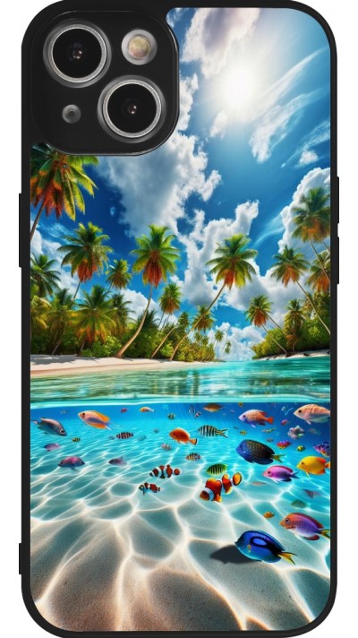 iPhone 14 Case Hülle - Silikon schwarz Strandparadies