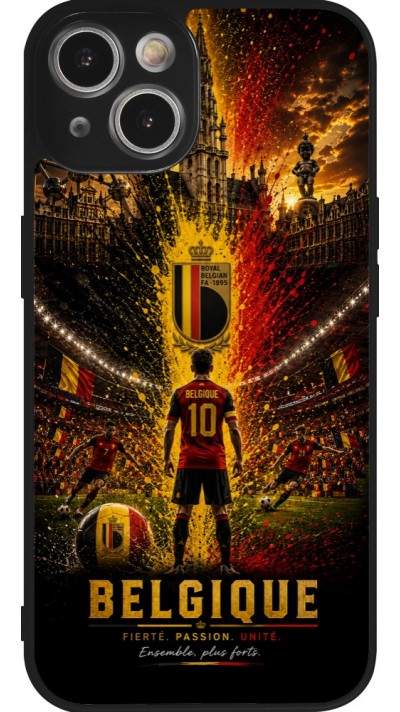 iPhone 14 Case Hülle - Silikon schwarz Fussball Belgien splash 2026