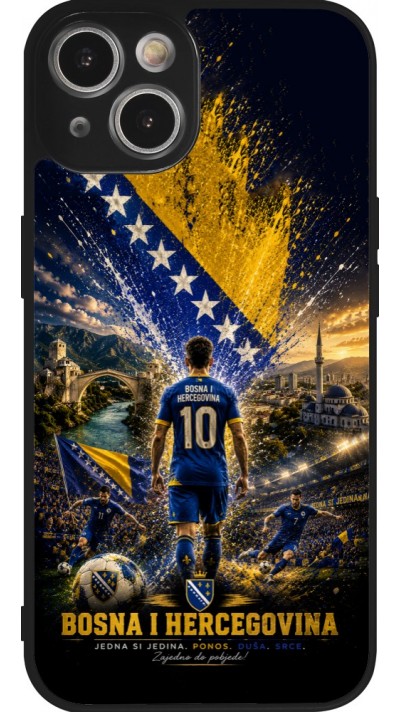 iPhone 14 Case Hülle - Silikon schwarz Fussball Bosnien und Herzegowina splash 2026