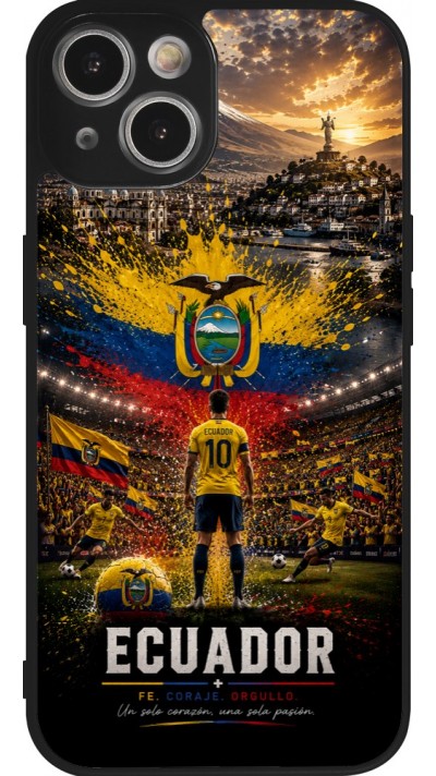 iPhone 14 Case Hülle - Silikon schwarz Fussball Ecuador splash 2026