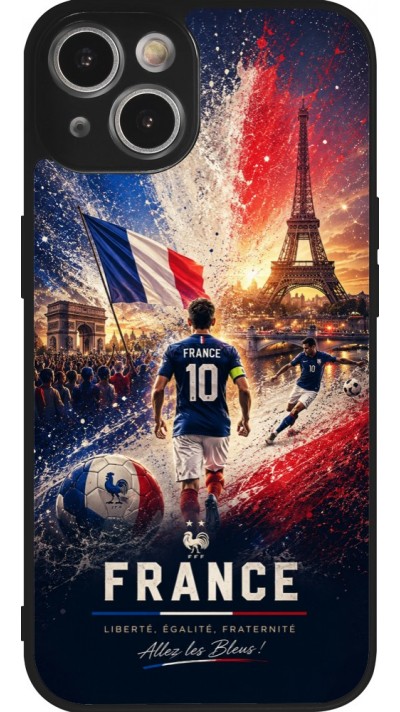 iPhone 14 Case Hülle - Silikon schwarz Fussball Frankreich splash 2026