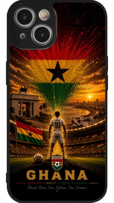 iPhone 14 Case Hülle - Silikon schwarz Fussball Ghana splash 2026