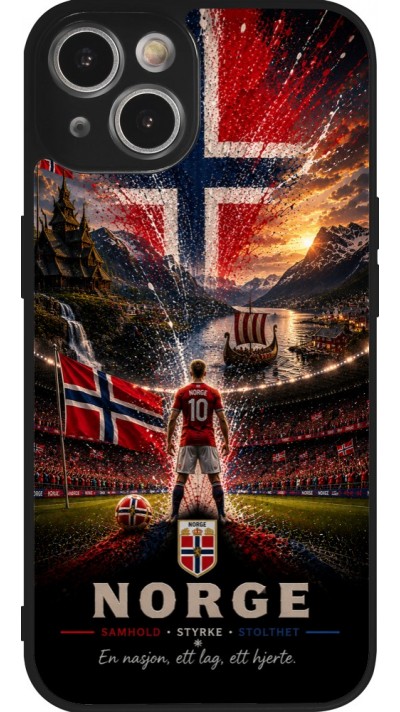 iPhone 14 Case Hülle - Silikon schwarz Fussball Norwegen splash 2026