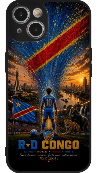 iPhone 14 Case Hülle - Silikon schwarz Fussball Demokratische Republik Kongo splash 2026