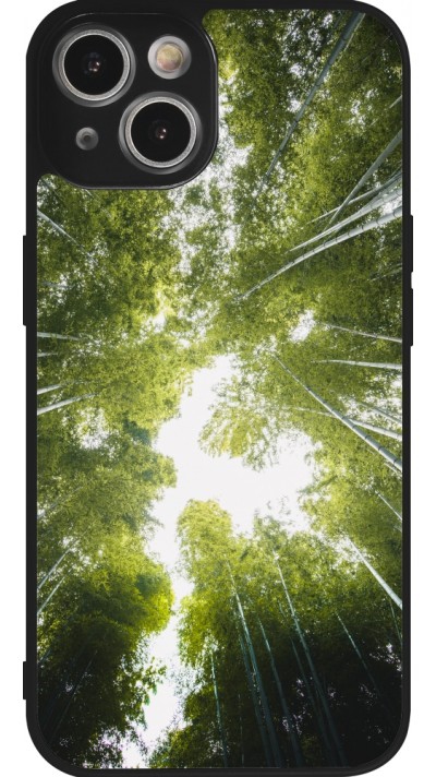 iPhone 14 Case Hülle - Silikon schwarz Spring 23 forest blue sky