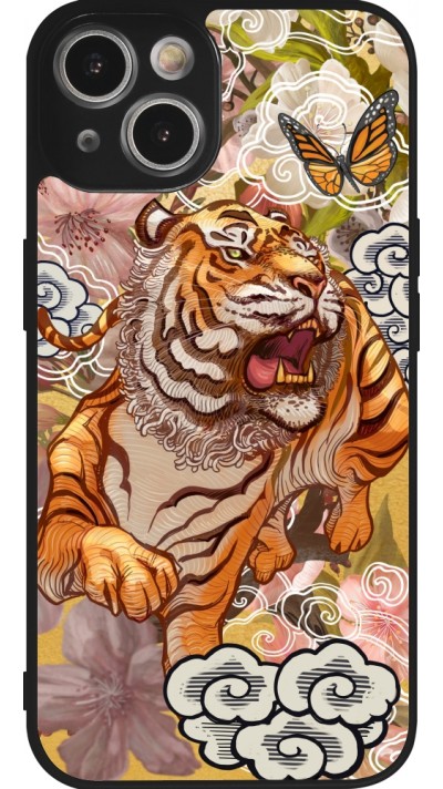 iPhone 14 Case Hülle - Silikon schwarz Spring 23 japanese tiger