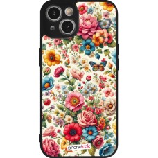 iPhone 14 Case Hülle - Silikon schwarz Spring 25 fruehling bluetend