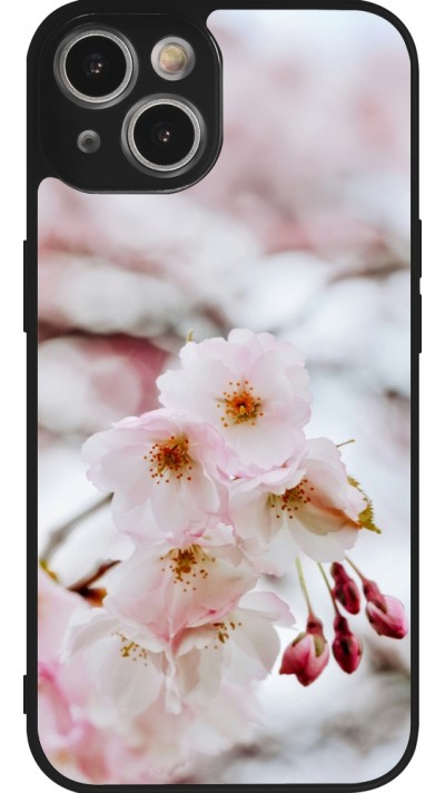 iPhone 14 Case Hülle - Silikon schwarz Cherry tree Spring 2026