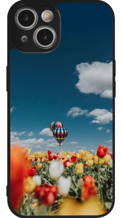 iPhone 14 Case Hülle - Silikon schwarz Hot air balloon Spring 2026