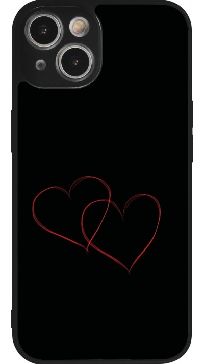iPhone 14 Case Hülle - Silikon schwarz Valentine 2023 attached heart