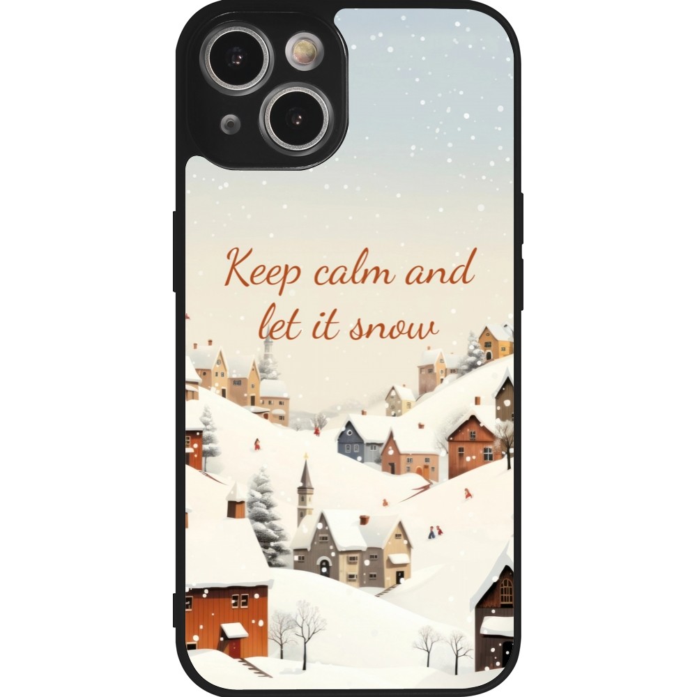 iPhone 14 Case Hülle - Silikon schwarz Winter 25 Winter Keep calm and let it snow