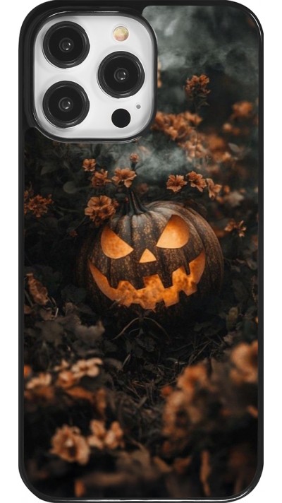 Coque iPhone 14 Pro Max - Halloween 2025 Pumpkin with flowers