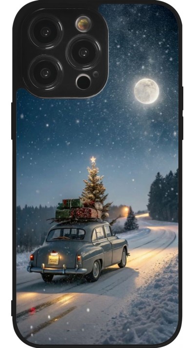 Coque iPhone 14 Pro Max - Silicone rigide noir Christmas 25 Car with Tree Xmas