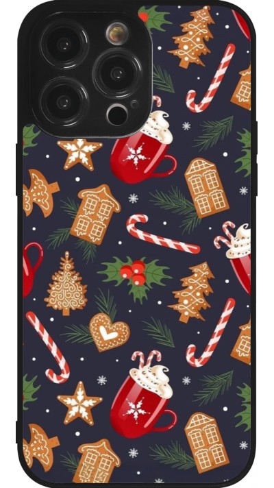 Coque iPhone 14 Pro Max - Silicone rigide noir Christmas 25 Pattern Gingerbread House