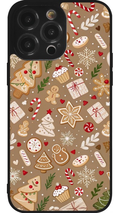 Coque iPhone 14 Pro Max - Silicone rigide noir Christmas 25 Pattern Ginger Cookie
