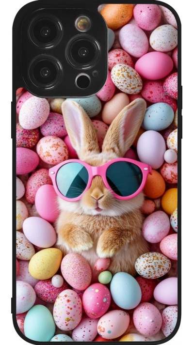 iPhone 14 Pro Max Case Hülle - Silikon schwarz Easter 2026 Rabbit fun
