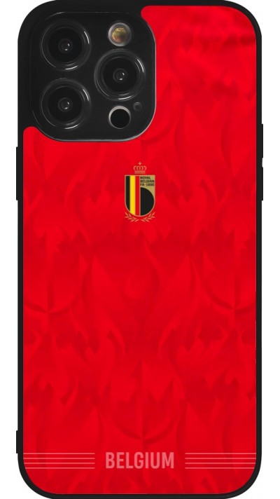 iPhone 14 Pro Max Case Hülle - Silikon schwarz Belgien 2026 personalisierbares Fussballtrikot