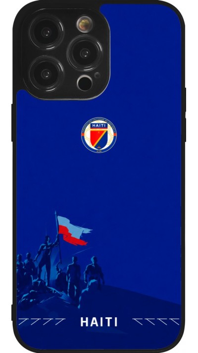 Coque iPhone 14 Pro Max - Silicone rigide noir Maillot de football Haiti 2026 personnalisable