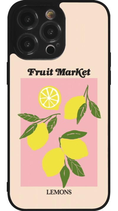 iPhone 14 Pro Max Case Hülle - Silikon schwarz Fruit market lemons 2026