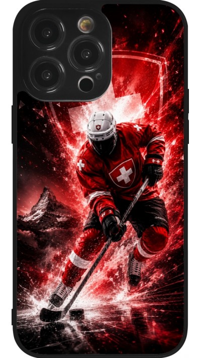 iPhone 14 Pro Max Case Hülle - Silikon schwarz Hockey World Championship Player