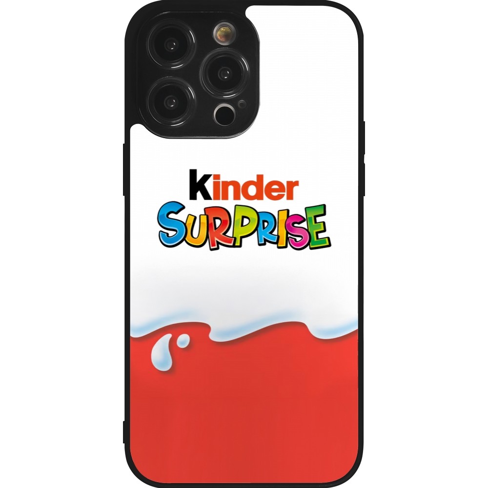 iPhone 14 Pro Max Case Hülle - Silikon schwarz Kinder Surprise