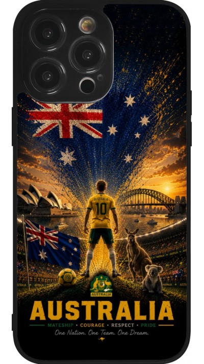 iPhone 14 Pro Max Case Hülle - Silikon schwarz Fussball Australien splash 2026