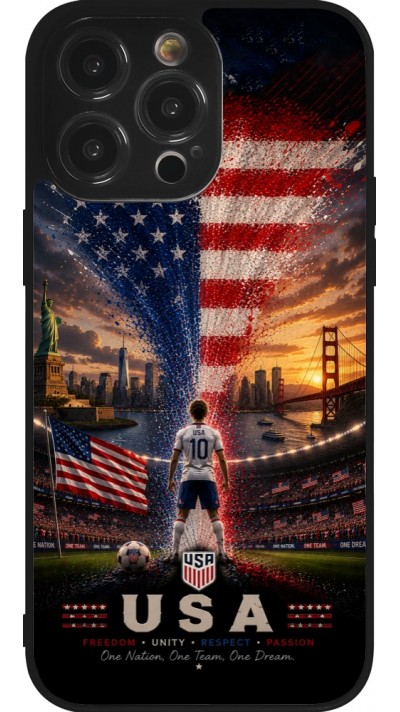 iPhone 14 Pro Max Case Hülle - Silikon schwarz Fussball Vereinigten Staaten splash 2026