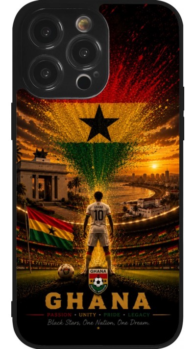 iPhone 14 Pro Max Case Hülle - Silikon schwarz Fussball Ghana splash 2026