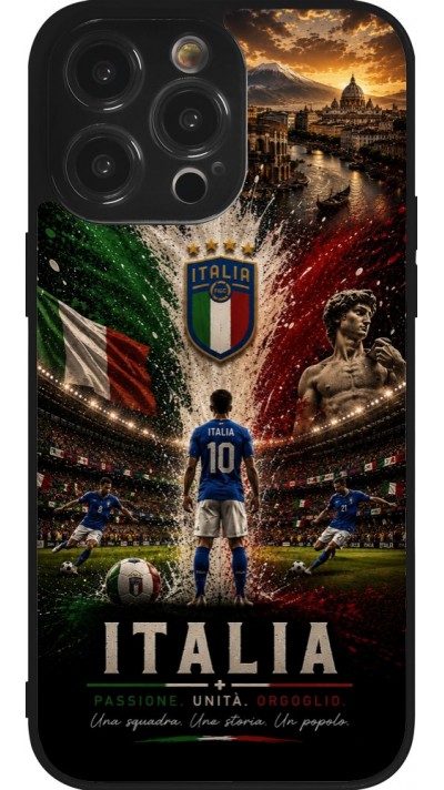 iPhone 14 Pro Max Case Hülle - Silikon schwarz Fussball Italien splash 2026