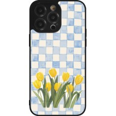 iPhone 14 Pro Max Case Hülle - Silikon schwarz Blue vichy tulips 2026
