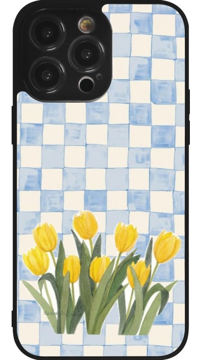 iPhone 14 Pro Max Case Hülle - Silikon schwarz Blue vichy tulips 2026