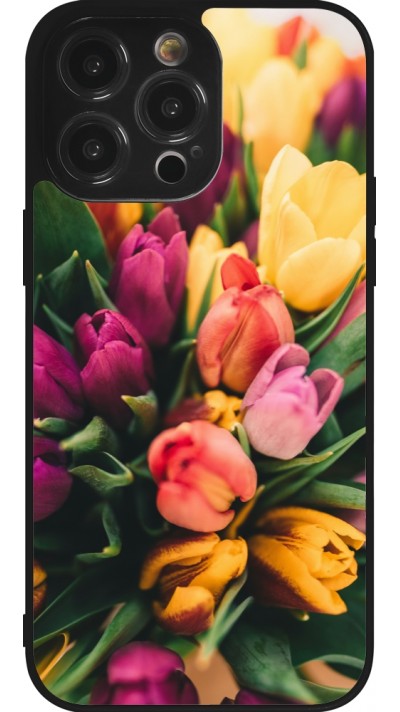 iPhone 14 Pro Max Case Hülle - Silikon schwarz Bouquet of tulips 2026