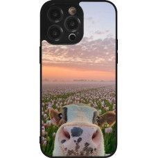 iPhone 14 Pro Max Case Hülle - Silikon schwarz Cow with tulips 2026