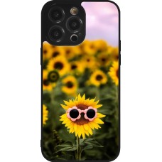 iPhone 14 Pro Max Case Hülle - Silikon schwarz Sunflower with glasses 2026
