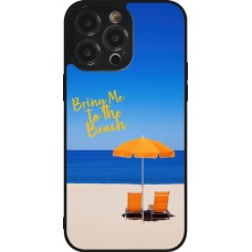 iPhone 14 Pro Max Case Hülle - Silikon schwarz Summer 2025 Bring me to the beach