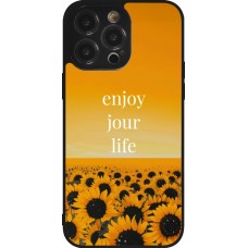 iPhone 14 Pro Max Case Hülle - Silikon schwarz Summer 2025 Enjoy your life