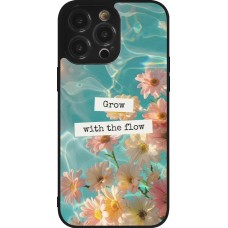 iPhone 14 Pro Max Case Hülle - Silikon schwarz Summer 2025 Grow with the flow